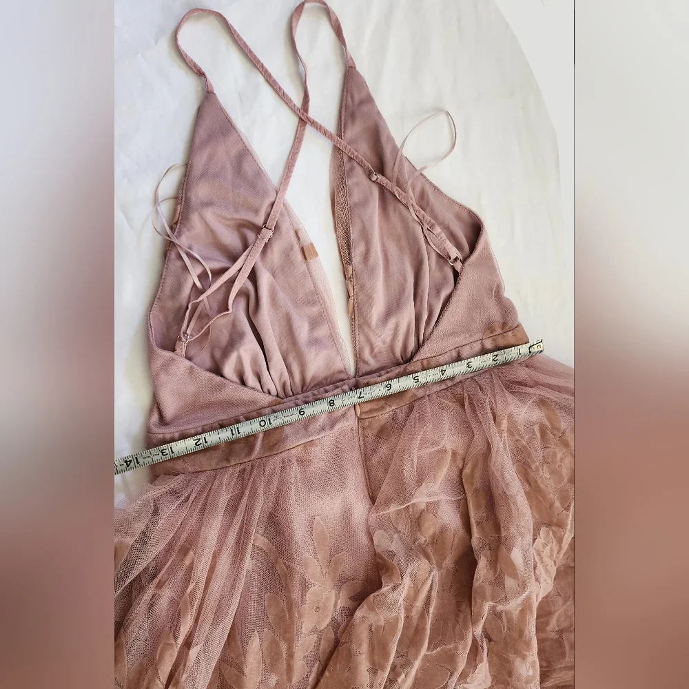 Luxxel Dusty Rose Floral Tulle Dress (sz small/petite) - Picture 13 of 16